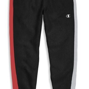 Women Champion Black Sweatpants with the Res & Gray Side Swipes